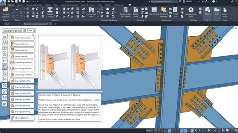 autodesk advance steel connections